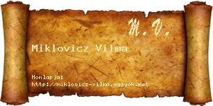 Miklovicz Vilma névjegykártya